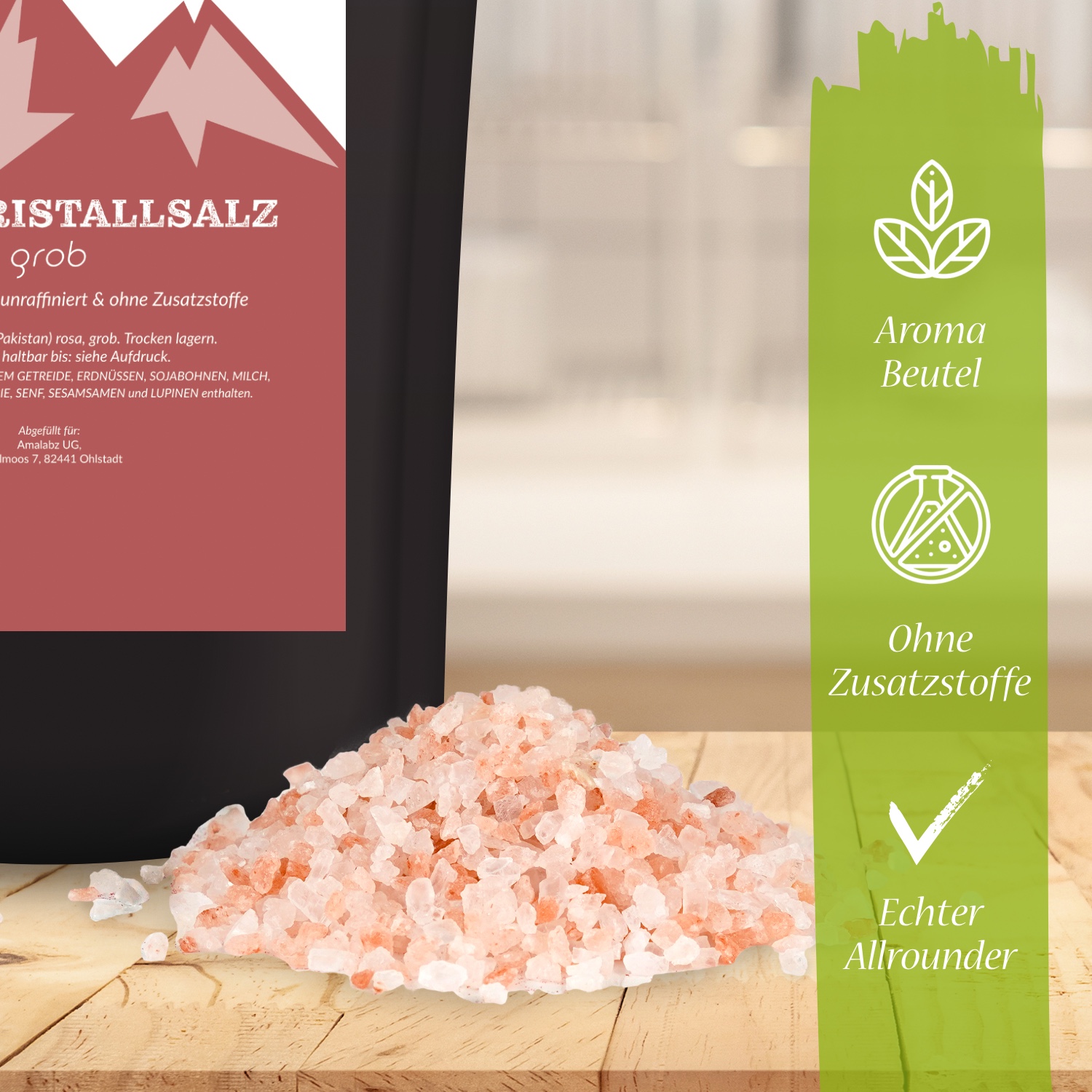 Saliamo - 500g Rosa Kristallsalz - Steinsalz grob aus Salt Range ...