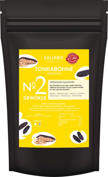 100g Tonkabohnen gemahlen, Wildsammlung (Brasilien), Vanille Ersatz