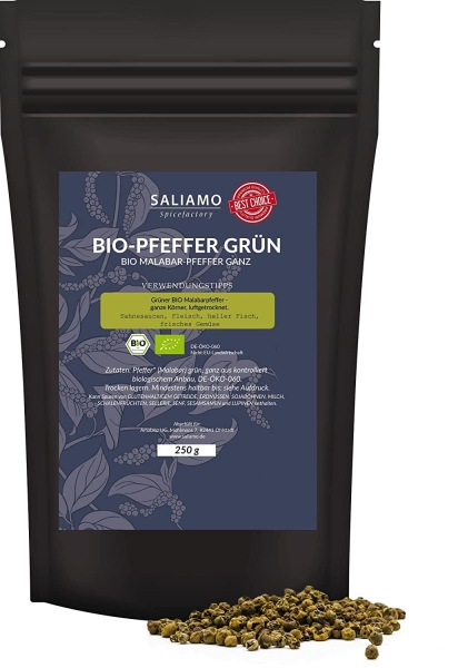 250g BIO Malabar Grüner Pfeffer ganze Körner