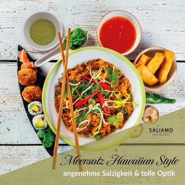 150g Hawaiisalz Grün, Meersalz veredelt mit Bambusblätterextrakt, Green Bamboo 150g Hawaiisalz Grün, Meersalz veredelt mit Bambusblätterextrakt, Green Bamboo