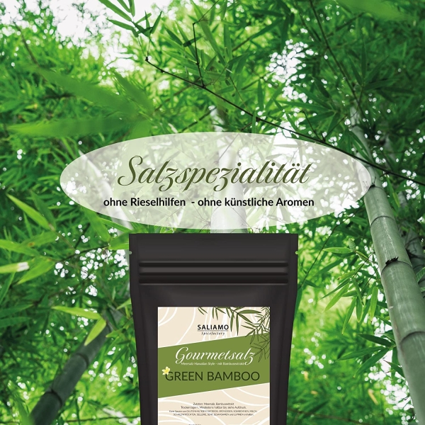 150g Hawaiisalz Grün, Meersalz veredelt mit Bambusblätterextrakt, Green Bamboo 150g Hawaiisalz Grün, Meersalz veredelt mit Bambusblätterextrakt, Green Bamboo