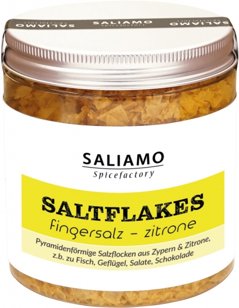 125g BIO Fingersalz Salt Flakes Zitrone, Meersalz Pyramiden
