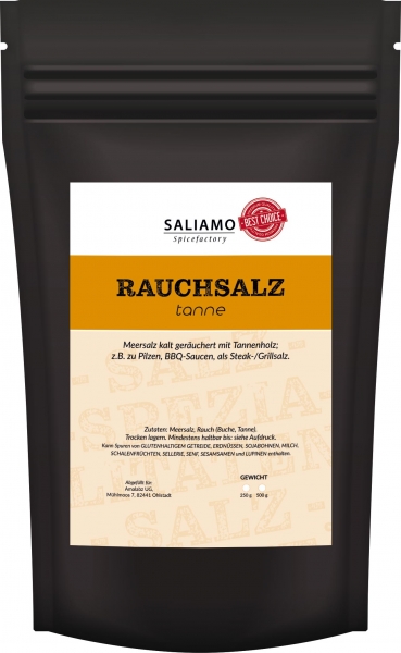 250g Rauchsalz Tanne Schwarzwälder Art, Salz mit kräftigem Rauchgeschmack
